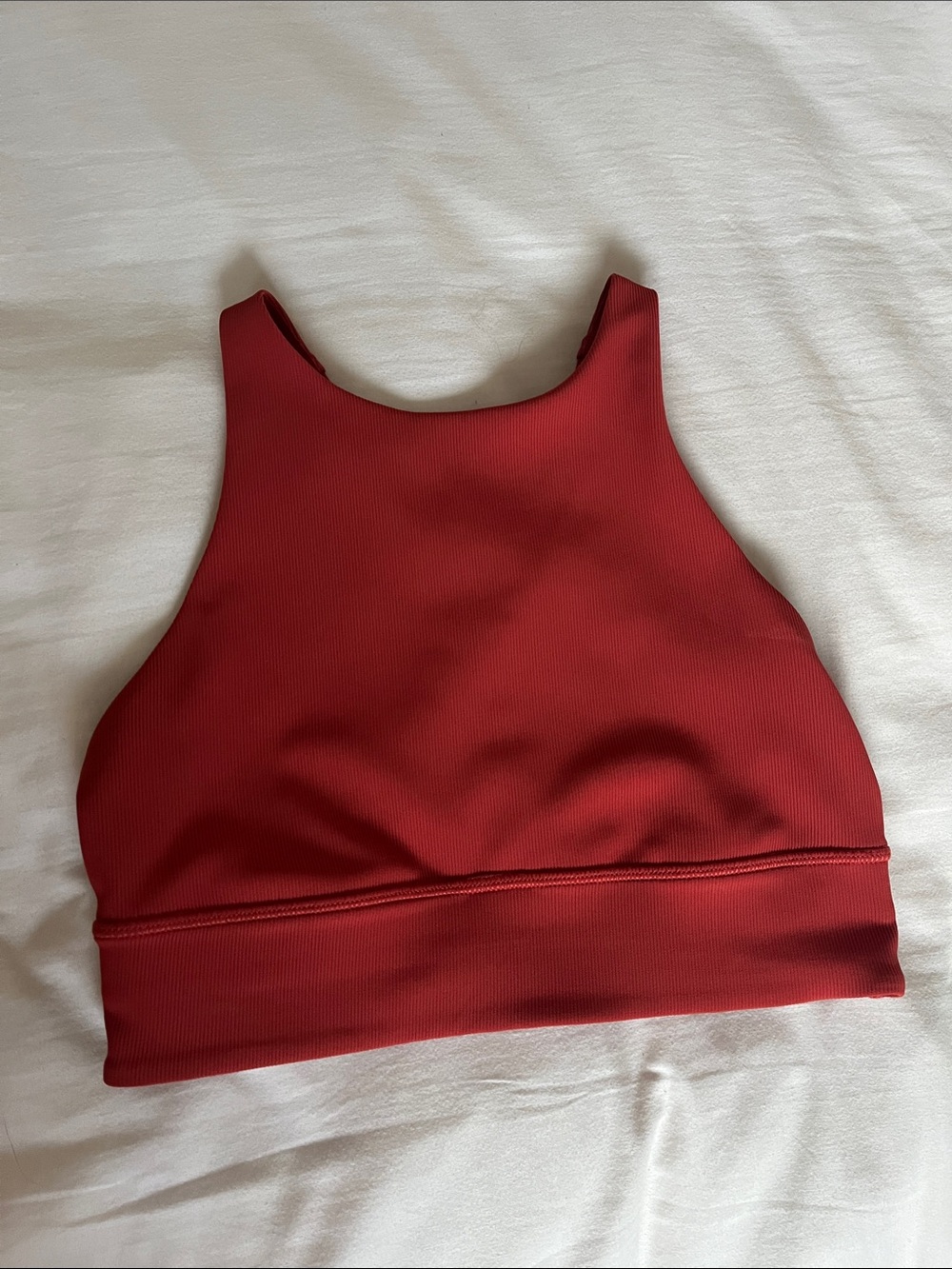 Lululemon burnt Red Ribbed yoga top